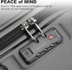 Kono 3 Piece Luggage Sets Expandable(only 28") Lightweight with Spinner Wheels TSA Lock Hardside Travel Rolling Suitcases 20in 24in 28in Carry on Grey