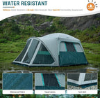 Tents for Camping 6/8/10 Person Camping Tent with Screen Porch, Weatherproof Large Cabin Tent with Rainfly and Carry Bag, Family Tent for Outdoor Camping and Backyard
