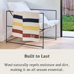 Chubbuck 100% Wool Blanket Camping (60" x 84") - Large Warm Blanket for Camping, Emergency, Outdoor Concerts and Home Use - Fire Retardant, Soft and Warm Blankets for Winter (Lighthouse)