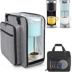 Anitor Portable Carrying Coffee Maker Travel Bag Match for Keurig K-Slim/K-Iced Plus, Single Serve Coffee Machine Travel Bag with Padded Shoulder Straps Includes Multiple Storage Bags, Grey