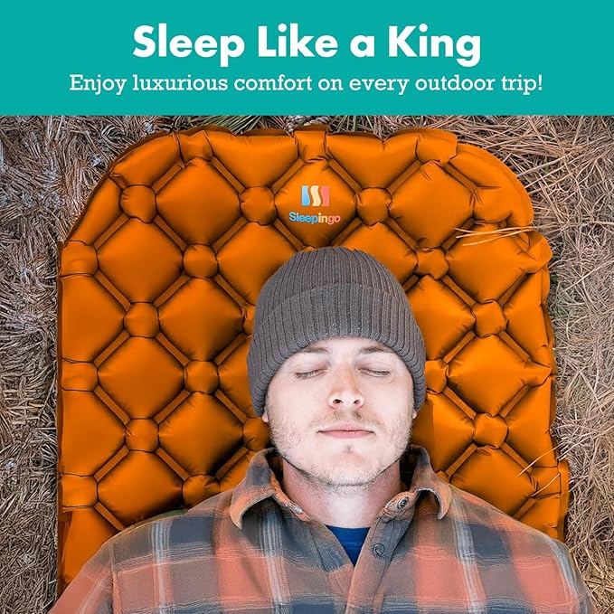 Ultralight Sleeping Mat - Inflatable & Compact Camping Air Mattress for Backpacking, Hiking