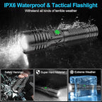 Flashlights High Lumens Rechargeable (Battery Included), XHP70.2 Super Bright LED Flashlight with Holster, Type-C, 5 Modes, Zoomable, IPX6 Waterproof Flashlights for Emergency Camping