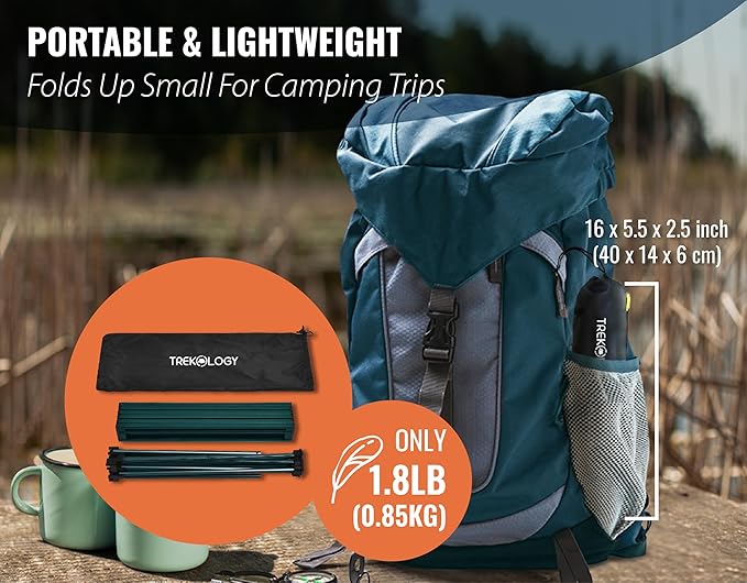 TREKOLOGY TALU Portable Folding Beach Table - Lightweight Travel Camp Table | Small Camping Table for Outdoor Adventures | Foldable, Compact, and Sturdy - Perfect for Camping, Picnic, Beach Trips
