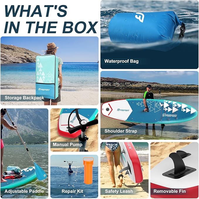FBSPORT 11' Premium Stand Up Paddle Board, Yoga Board with Durable SUP Accessories & Carry Bag | Wide Stance, Surf Control, Non-Slip Deck, Leash, Paddle and Pump for Youth & Adult