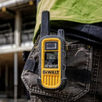 DEWALT DXFRS800 FRS Walkie Talkies Long Range 2 Way Radio, 2 Watt, Waterproof & Rechargeable, 2 Pack