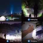 LETMY LED Flashlight 2 Pack - Super Bright Tactical Flashlights High Lumens - Zoomable, 5 Modes Flash Light, Waterproof Powerful Flashlights for Hurricane Home Emergency Camping Outdoor