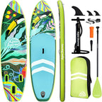 10'6"Inflatable Stand Up Paddle Board Ultra Portable-Lightweight & Stable|All-in-One Kit w/Aluminum Paddle, Dual-Action Pump & Backpack|Lakes & Oceans Ready for Family Recreation by Aquajourney