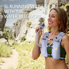 N NEVO RHINO Running Hydration Vest for Women 1.5L Water Bladder Backpack 5L Small -Lightweight Breathable Hydration Vest for Hiking Trail Running Cycling Marathon for Women