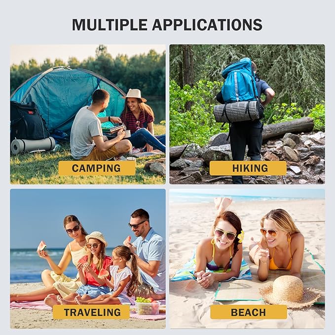 Ultralight Sleeping Pad with Pillow– Inflatable Camping Mat for Backpacking, Traveling and Hiking, Compact and Portable (Green)