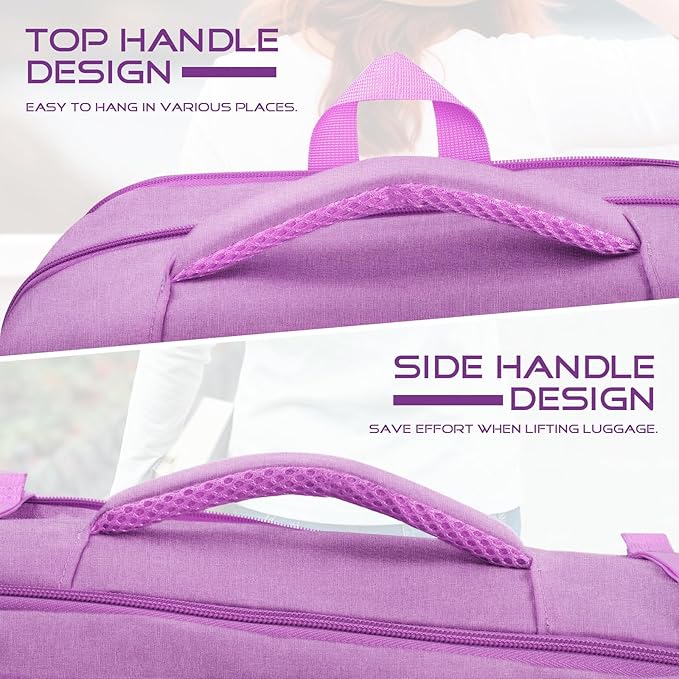 Travel Backpack for Women, Expandable Carry on Backpack, TSA 17.3 inch Laptop Bag Flight Approved, Lightweight Waterproof Business Luggage Bag, Travel Gifts for Women, Purple