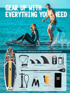 10’6’’ Portable Inflatable Stand Up Paddle Board (SUP) for Adults and Youth with Non-Slip Deck – Complete Accessories Kit, Perfect for Fishing, Yoga, Fitness & Family Fun