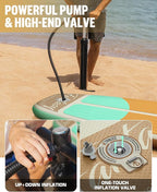 11’×34"×6" Extra Wide Inflatable Stand Up Paddle Board, Sup Board with Removable Fins, Backpack, Floating Paddle, Safety Leash, Floating Phone Case for Adults & Youth of All Skill Levels