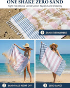 LANE LINEN Extra Large Beach Towel, 2 Pack Beach Towels Oversized, Pre-Washed, Quick Dry Pool Towels, Stylish Light Beach Towel for Women, Absorbent Sand Free Towel, 39"x71" - Old Glory Pink