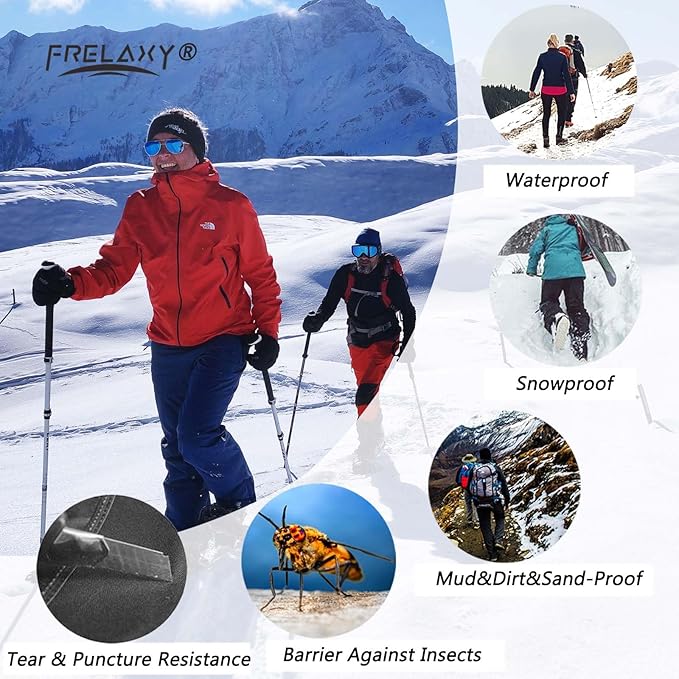 Frelaxy Leg Gaiters Ultra HIGH-Performance Hunting Gaiters, 100% Waterproof Hiking Gaiters with Upgraded Rubber Foot Strap, Adjustable Snow Boot Gaiters