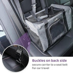 Wakytu Airline Approved Pet Carrier, TSA Approved Soft Sided Travel Bag for Small Dogs and Cats, 5 Mesh Windows & Padded Shoulder Strap for Plane Underseat, 17.7"x11"x8.3"