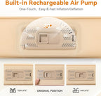 Self Inflating Sleeping Pad with Electric Pump, 4" Ultra-Thick Memory Foam Single Sleeping Mats, Easy Inflate& Deflate, 9.5 R-Value Insulated Camping Mattress Pad for Camping, Travel (Khaki)