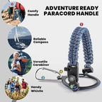 Insulated Water Bottle 40 oz, Triple Wall Vacuum Stainless Steel (Cold for 48 Hrs), Leak Proof & Non-BPA, Modern Water Flask Jug with Paracord Handle & Straw Spout Lids, Navy Blue