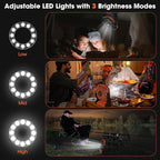 Deller 20400mAh Portable Rechargeable Fan, Tent Fan for Camping with LED Light & Hook, Battery Powered Fans for Beach Travel Treadmill Camping Gear