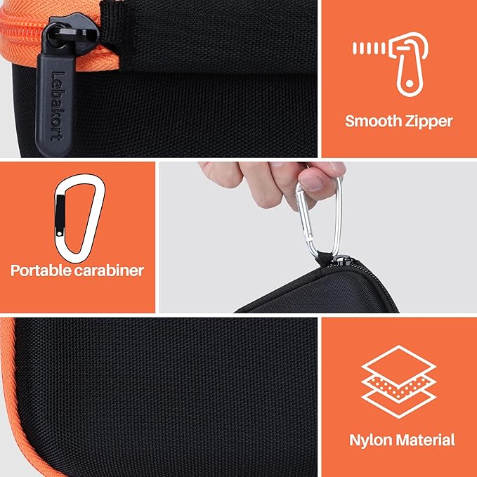 Hard Case Compatible with Garmin inReach Mini 2 / inReach Mini Lightweight Compact Satellite Communicator Hiking Handheld 010-02602-00/010-02602-01/010-01879-00 (Black + Orange Case)