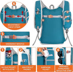 Seektop Small Hiking Backpack 12L to 15L Expandable Travel Packable Waterproof Daypack Lightweight Hiking Bag for Women Men