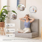 MLILY Tri-Fold Memory Foam Mattress, 4 inch Full Folding Mattress with Collapsible and Washable Cover, Travel and Guest Mat, 75"×54"×4", Grey