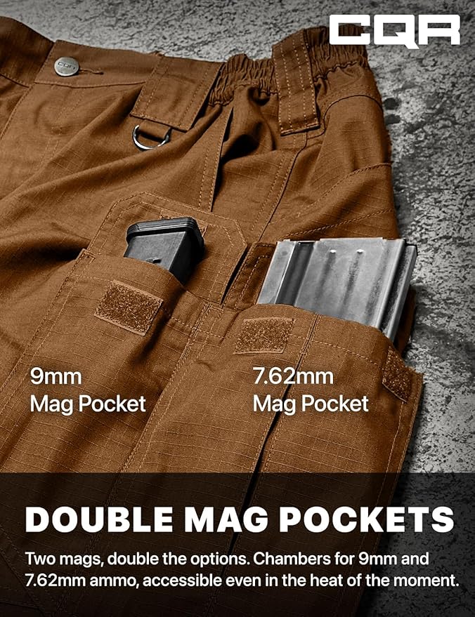 CQR Men's Tactical Pants, Water Resistant Ripstop Cargo Pants, Lightweight EDC Work Hiking Pants, Outdoor Apparel