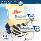 Life is Good 2-Pack 4-Position Aluminum Backpack Beach Chairs, Portable Folding Camp Chairs with Carrying Straps for Camping, Beach, Tailgating, Multi Color