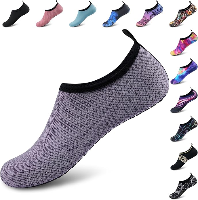 Deevike Water Shoes for Women Men Barefoot Quick-Dry Aqua Socks Slip-on for Beach Swim Surf Yoga Exercise