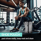 Travel Shoe Bags, Water Resistant TPU Mesh with Zipper, Travel Essentials for Men & Women (Black, 1 Set)