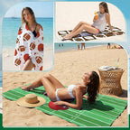 EBOOT 10 Pack Oversized Beach Towel Set Extra Large Pool Towels Microfiber Quick Dry Swim Blanket for Adult Women Men Face Hand Body Bath Travel Pool(Field Green,28 x 59 Inch,Football Style)