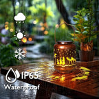 Homemory Solar Lanterns Christmas Nativity Scene Lights Outdoor Waterproof Garden Decor Women Gifts for Birthday, LED Hanging Solar Lights Metal Lantern Decoration Outside for Yard, Patio, Porch
