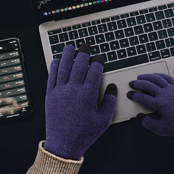 Achiou Winter Gloves, Glove for Men Women, Upgraded Touch Screen Texting Warm Running with Thermal Soft Knit Lining