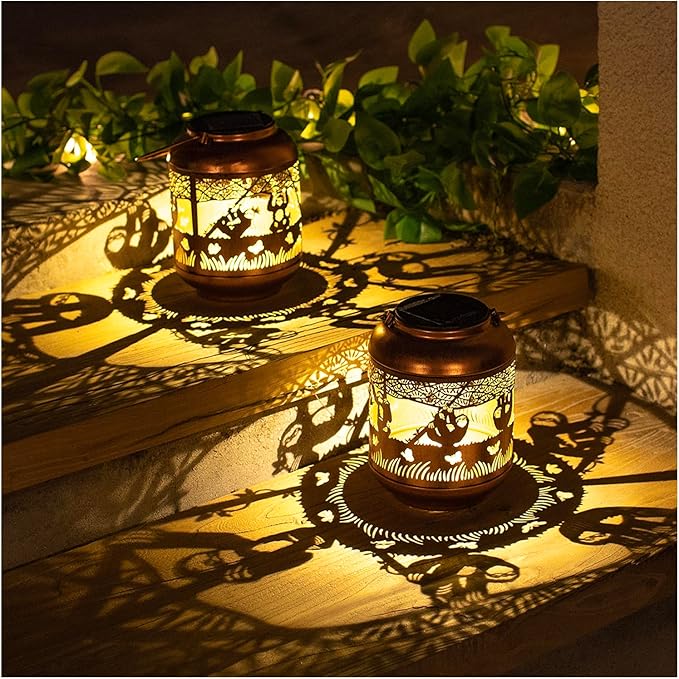 Sloth Solar Lanterns Outdoor Waterproof,Hanging Solar Lights Sloth Gifts for Women Men Metal LED Decorative Light for Yard,Patio,Lawn,Tabletop,Pathway,Landscape,Garden Decor
