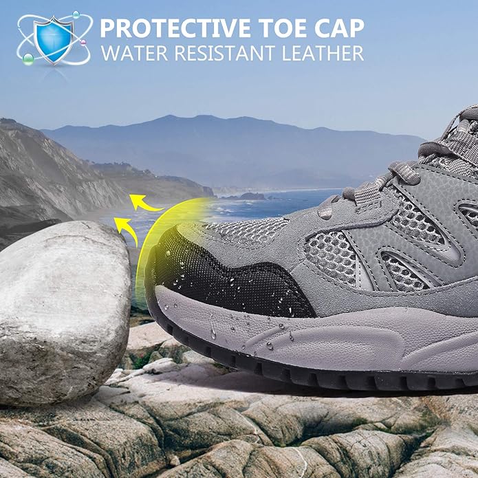 CAMELSPORTS Hiking Shoes Men Lightweight Non-Slip Breathable Sneakers Low Top Walking Shoes for Outdoor Trailing Trekking Walking Climbing