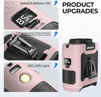 AMACOOL Portable Waist Fan Clip On, MAX 40H Work Time, 10000mAh Rechargeable Wearable Shirt Fan with Light, 16000RPM Powerful 5 Speed Belt Fans Personal Cooling Fans for Outdoor Jobsite Camping Travel