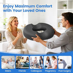 Donut Pillow for Tailbone Pain, Hemorrhoids - Cooling Gel Memory Foam Chair Seat Cushion for Office, Home & Wheelchair, Ergonomic Chair Pad for Pregnancy, Sciatica, Coccyx (XL, Grey)