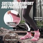 ANTSANG 6 Pairs Merino Wool Ankle Hiking Running Socks Compression Thick Cushion Breathable No Show Socks for Men Women