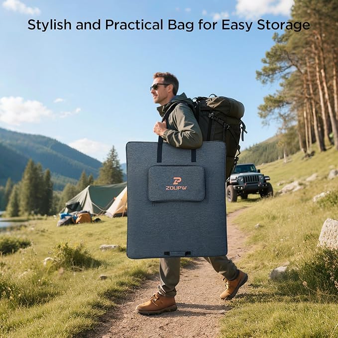 N-Type 16BB 350W Portable Solar Panel for Power Station,Hurricane Preparedness Items,43V Foldable Solar Charger 25% High Efficiency IP68 Waterproof 4 Reinforced Kickstands for Camping RV Trip