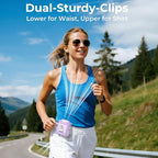 AMACOOL Portable Waist Fan Clip On, MAX 40H Work Time, 10000mAh Rechargeable Wearable Shirt Fan with Light, 16000RPM Powerful 5 Speed Belt Fans Personal Cooling Fans for Outdoor Jobsite Camping Travel