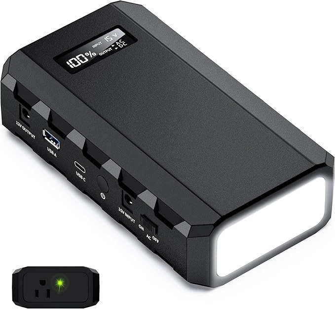 SinKeu Portable Power Bank with AC Outlet, 65W/110V Portable Laptop Charger with QC3.0 USB*1/USB-C *1, 88.8Wh/24000mAh Laptop Power Bank Fast Charging for Camping Travel Home Power Backup