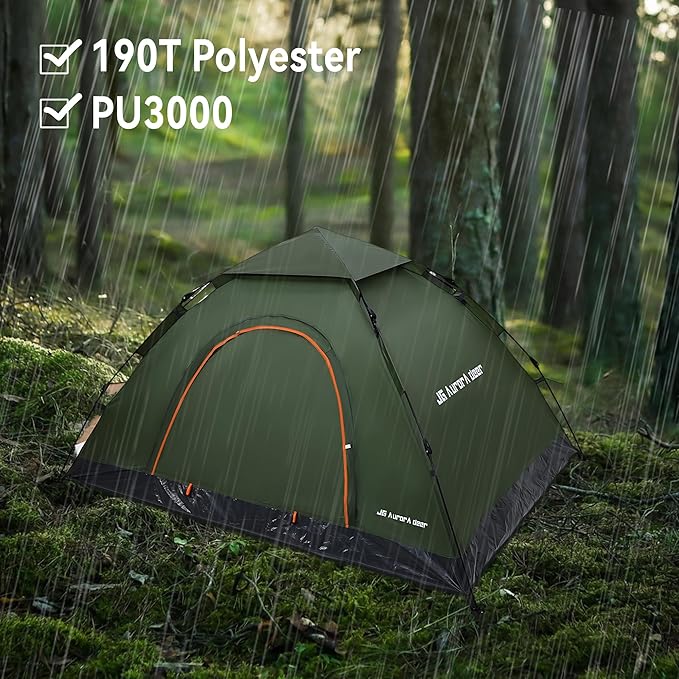 1/2/3/4 Person Tents Waterproof&Windproof Family Tents Camping-Tent,Lightweight Portable Pop Up Tent for Camping,Hiking,Mountaineering or Beach Easy to Set Up Adventures Carry Bag