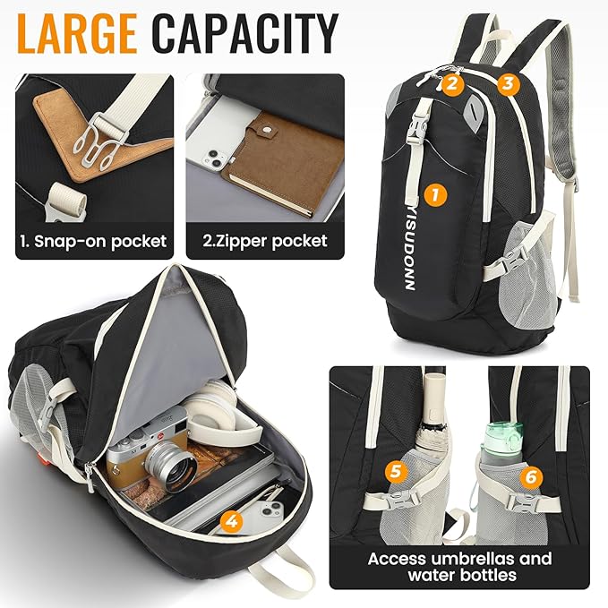 Hiking Backpack, 30L Lightweight Camping Water Resistant Large Hiking Bag Outdoor Travel Daypack for Men Wome