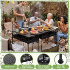 Briwooody 2 Pack Portable Folding Camping Table, Adjustable Height Aluminum Roll-Up Outdoor & Indoor Picnic Table with Large Carry Bag for Beach, BBQ, Travel & Backyard(37.4 x 21.65 Inches)