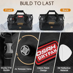 Waterproof Duffel Bag - Motorcycle Dry Bag Tail Bag with Large Storage Space, Waterproof Luggage Duffle Bags with Outer Mesh Zipper Pocket for Camping, Kayaking, Fishing & Traveling