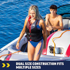 WOW Sports Life Jacket, US Coast Guard Approved Life Vest For Fishing, Kyaking, & Boating PFD, Red - Small/Medium