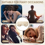 Sleep Mask 100% Mulberry Silk for Light Blocking, ZOESMIEN Eye Mask for Women Men Side Sleeper, Puffiness Dry Eyes Headache, Adjustable Strap, Christmas Gift Package, Champagne Gold