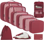 BAGAIL 6 Set/8 Set/10 Set Packing Cubes Various Sizes Packing Organizer for Travel Accessories Luggage Carry On Suitcase