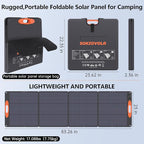 N-Type 16BB 220W Portable Solar Panel for EF/Jackery/Bluetti/Anker Power Station, IP68 Waterproof Foldable Solar Panel ETFE 25% High Efficiency for Outdoor Camping RV Trip