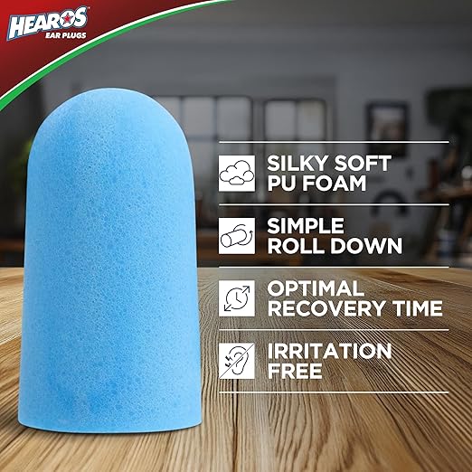 HEAROS Xtreme Protection Foam Ear Plugs, 33dB NRR 33, 200 Pairs (Blue)