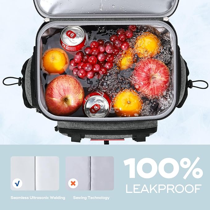 Maelstrom Backpack Cooler,Soft Lightweight Leakproof Cooler Backpack,50 Can Insulated Cooler Bag,Keeps 50 Cans Hot/Cold for Up to 16 Hours,Waterproof Lunch Backpack for Men Women-Grey